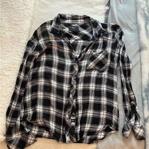 Rails Black and White Plaid Button Down Shirt